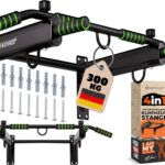 KESSER® 4-in-1 pull-up bar for wall mounting, non-slip handles, additional function for rope rings and punching bags with different grip positions, safe and stable, pull-up bar for home