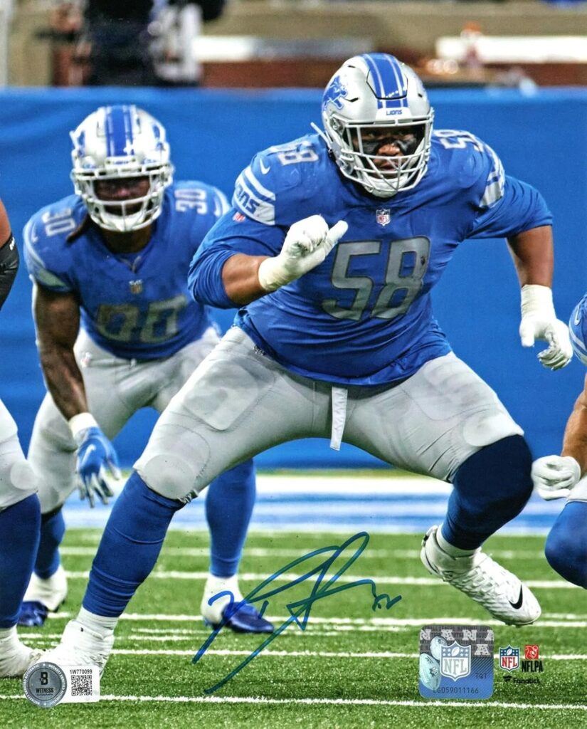 Penei Sewell Autographed Detroit Lions Jersey 8×10 Photo Beckett Witnessed – Autographed NFL Photos