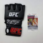 Autographed/Signed Dustin Poirier The Diamond Black UFC MMA Glove Ultimate Fighting Beckett BAS COA