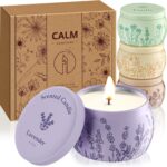 Scented Candles for Mom, 17.6oz Romantic Candles for Women Girl Candle Set, 120H Burning, Soy Candle for Home Scented, Christmas, Thanksgiving, Lavender | Vanilla | Rose & Sandalwood | Jasmine -4 Pack