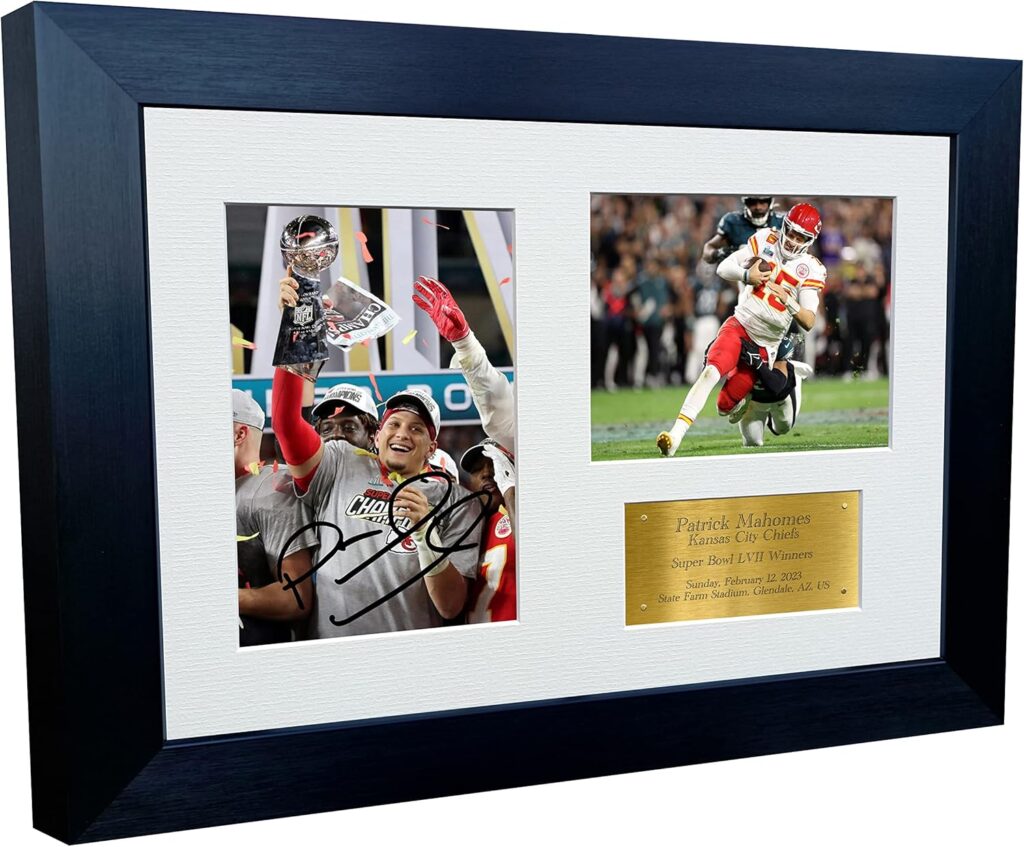 Patrick Mahomes Kansas City Super Bowl LVII 57 Winners Autographed Signed 12×8 A4 Photo Photograph Picture Frame Football Poster Gift G