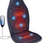 Snailax Vibration Back Massager with Heat, Massage Seat Cushion with 6 Vibrating Motors and 2 Heat Levels, Massage Chair Pad for Home Office use, Gifts for Him Her