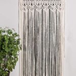 Bohemian Macrame Curtains Wall Hanging Window Doorway Curtain Wedding Backdrop, 37.5”W x 82”L