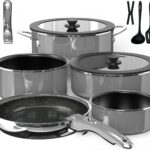 Pro DUXANO 12PC Nonstick Pots and Pans Set&Hybrid 3-Ply Stainless Steel Skillet, High Heat Sear&Fry, 2-Layer Ceramic Induction Cookware, 9H Scratch-Resistant&Anti-Warp,PFAS Free,All Cooktop/Dishwasher