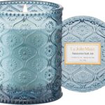 LA JOLIE MUSE Santorini Salt Air Candle – Bergamot, Sea Daffodil, Sandalwood | 6 oz Natural Soy Wax | 40 Hours Clean Burn | Ocean Scented Candle | Gift-Ready for Hosts & Gatherings