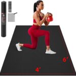 Extra Large Exercise Mat, 10’x6’/9’x6’/8’x6’/7’x5’/6’x4′(8mm) Thick Workout Mat for Home Gym & Garage Flooring, Shoe-Friendly, High-Density, MMA, HIIT, Weight Lifting, Cardio&Strength