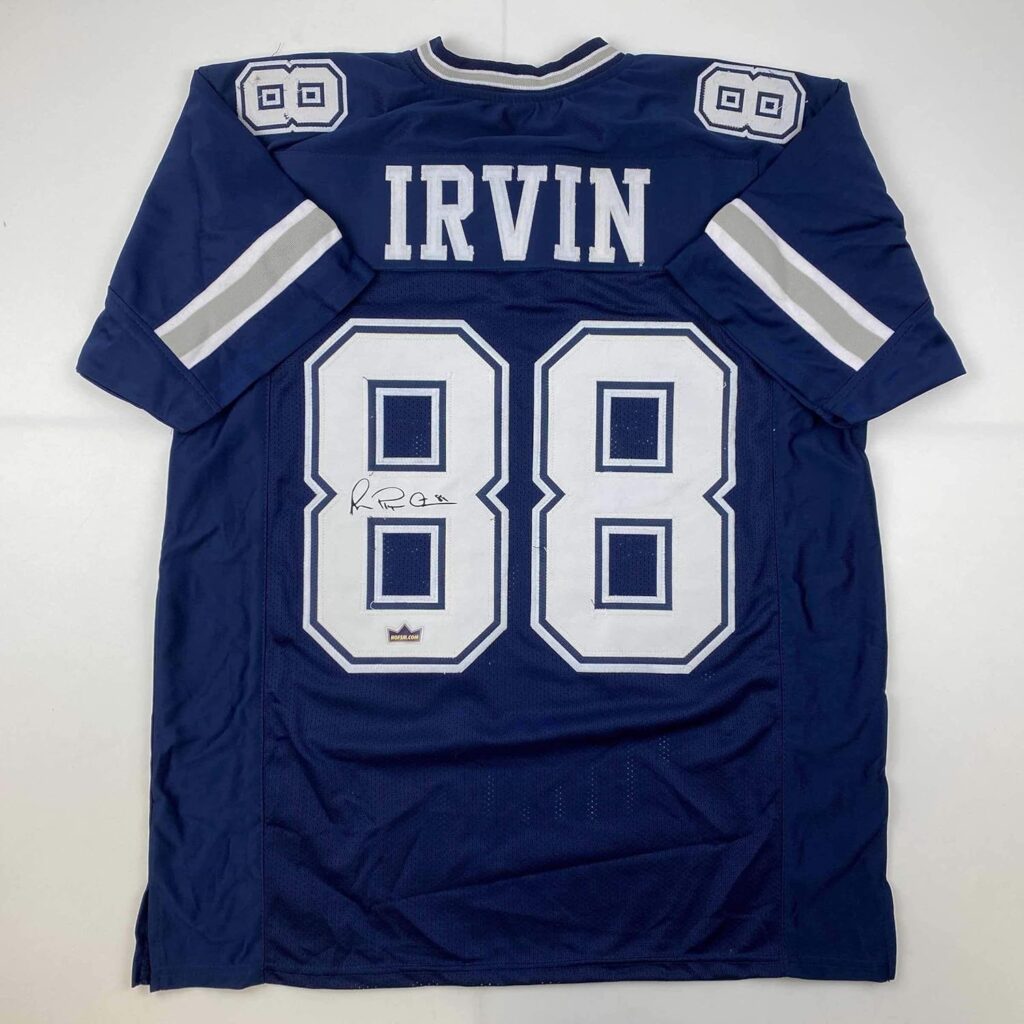 Facsimile Autographed Michael Irvin Dallas Blue Reprint Laser Auto Football Jersey Size Men’s XL