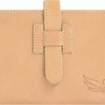 ORNA’S LEATHER ART GOLDFINCH SAND WALLET: Women’s Tan Billfold, Stylish, Handcrafted, Real Cowhide, Spacious, 18 Card Holders, 6 Money Pockets, Strap