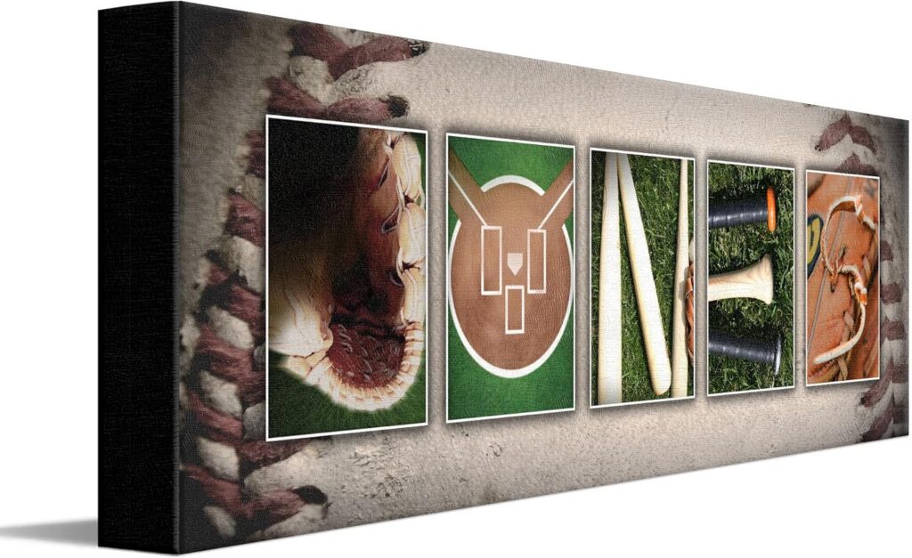 Block Mount SM – Personalized Baseball Name Art Print for Man cave, Boys Room, or Office!