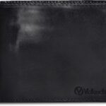 VALENCHI Genuine/Real Leather Bifold Wallet For Men – RFID Blocking/Protected Men’s Slim Wallet (Black Italian V.T BF01)