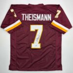 Autographed/Signed Joe Theismann 83 MVP Washington Burgundy Football Jersey JSA COA