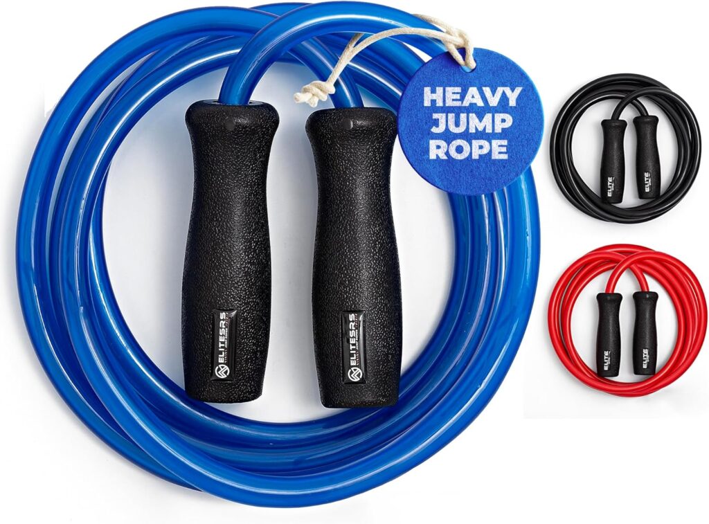 Elite Jumps Muay Thai 2.0 Weighted Jump Rope – Designed for High-Intensity Training, Muay Thai, & MMA Workouts – Heavy 1.3lb PVC Jump Ropes for Fitness