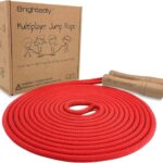 16 FT Long Jump Rope for Kids, Multiplayer, Adjustable | Classic Look Wooden Handle | Durable Kids Jumping Rope, Skipping Rope, Outdoor Fun, Party Game, Birthday Gift