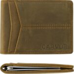 Slim Bifold RFID Blocking Full Grain Genuine Leather Front Pocket Minimalist Thin Wallet with Money Clip for Men – (SB20)