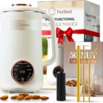 NEW 8-in-1 Nut Milk Maker for 32 oz Homemade Almond Milk, Oat Milk, Soy Milk, Coconut Dairy-Free Milk Beverages, Plant-Based Milk – Delay Start, Self-Cleaning, 50-recipe cookbook & Milk Frother