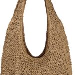 Women Large Straw Beach Bag Handmade Woven Shoulder Bags Hobo Tote Handbag Purse for Summer