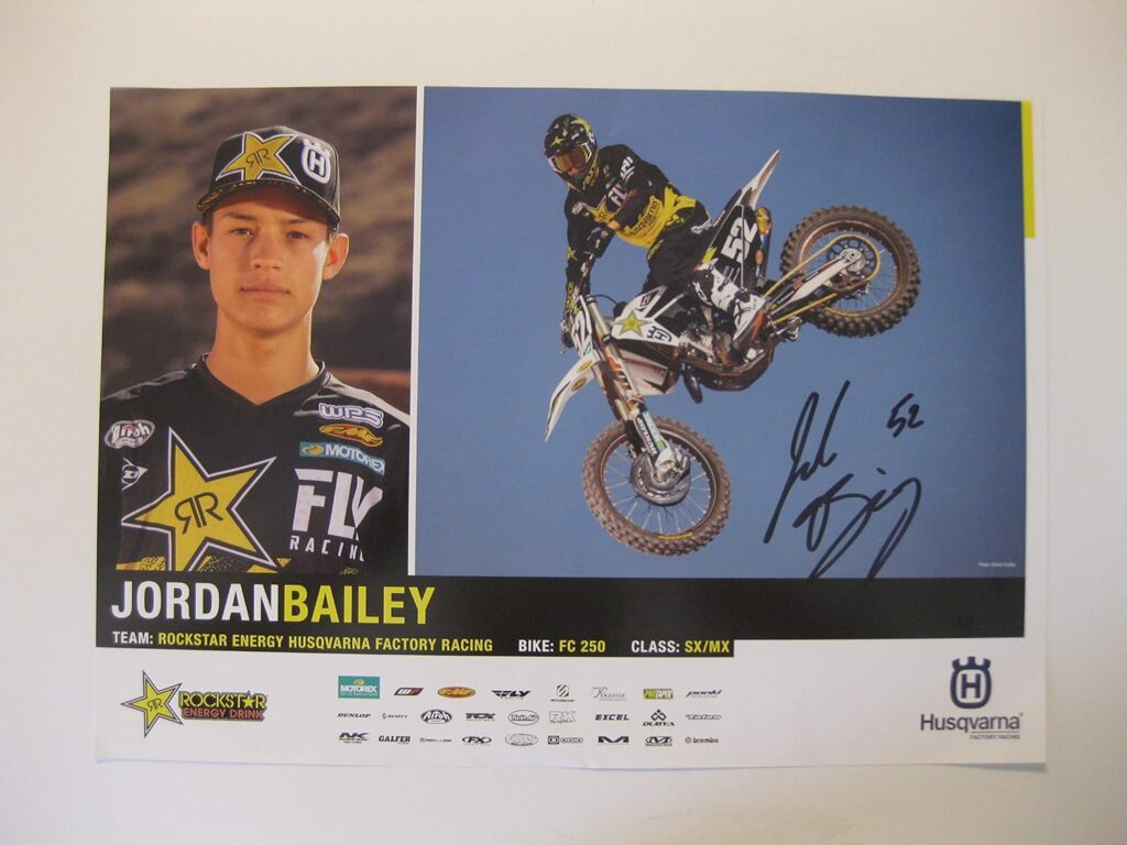 Jordan Bailey, supercross, motocross, signed, autographed, 11×17 poster, COA Will be included