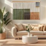 Sdjazl Woven Boho Macrame Wall Hanging Home Decor Tapestry Dip-Dyed Large Modern Fiber Colorful Mountain Landspace For Living room (green1)