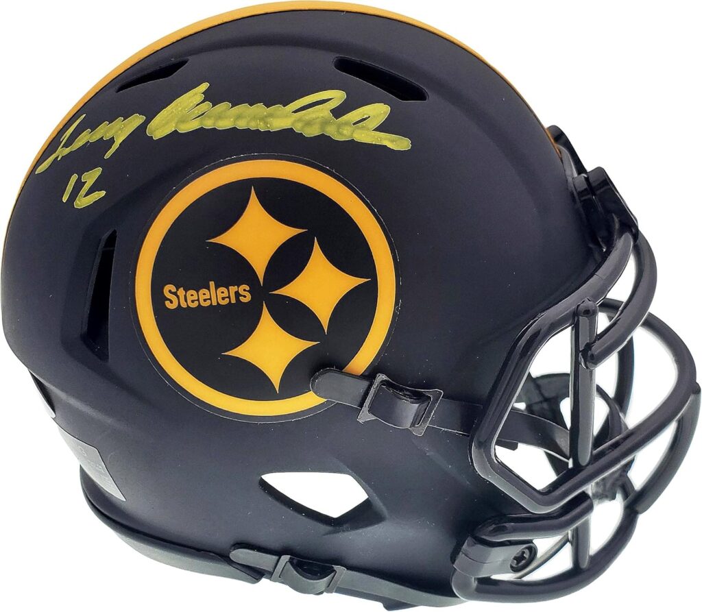 Terry Bradshaw Autographed Eclipse Pittsburgh Steelers Speed Mini Helmet Beckett BAS Stock #165928 – Autographed NFL Mini Helmets