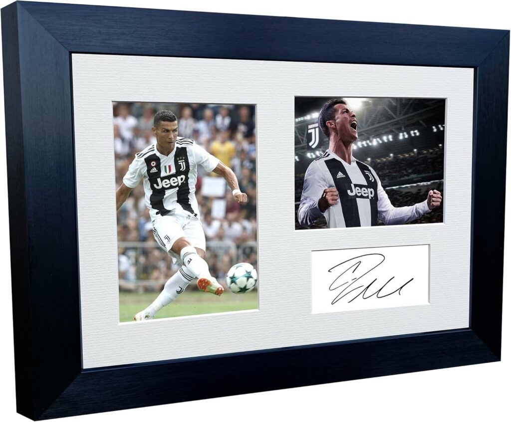 A4 12×8 Cristiano Ronaldo Juventus – Autographed Soccer Photo Photograph Picture Frame Poster