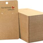 joycraft 200 Pack Kraft Earring Cards, 2″x3.5″ Earring Display Holder Cards,Handmade with Love Hanging Tags,Blank Brown Earring Tags for Selling,Hanging Earring,Jewelry,DIY Crafts,Retail