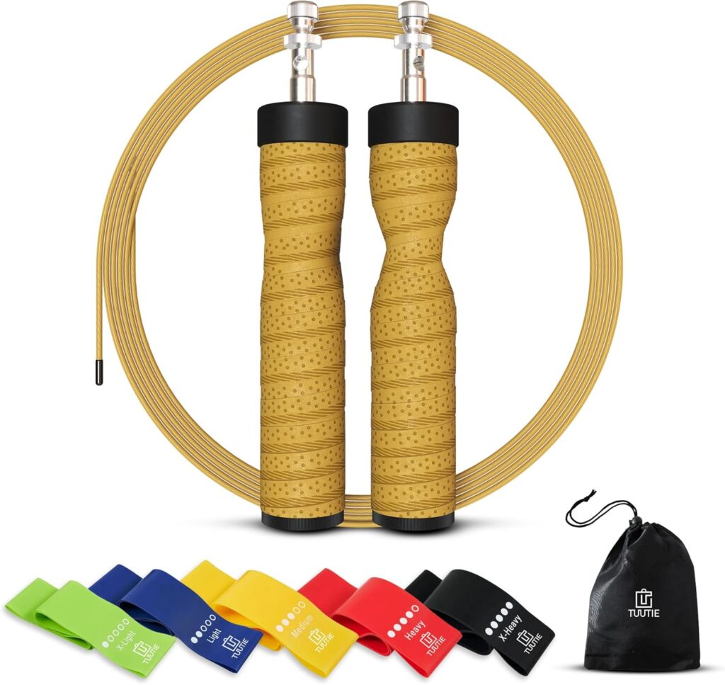 Premium Fitness Jump Rope – Adjustable Speed Rope for Cardio, CrossTraining and Weight Loss – Durable Tangle-Free Cable with Comfortable Handles,High-Speed Jump Rope for Fitness – Adjustable, Tangle-Free Skipping Rope for Fitness, Boxing, Cardio, and Home Workouts. Fat Burning