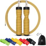 Premium Fitness Jump Rope – Adjustable Speed Rope for Cardio, CrossTraining and Weight Loss – Durable Tangle-Free Cable with Comfortable Handles,High-Speed Jump Rope for Fitness – Adjustable, Tangle-Free Skipping Rope for Fitness, Boxing, Cardio, and Home Workouts. Fat Burning