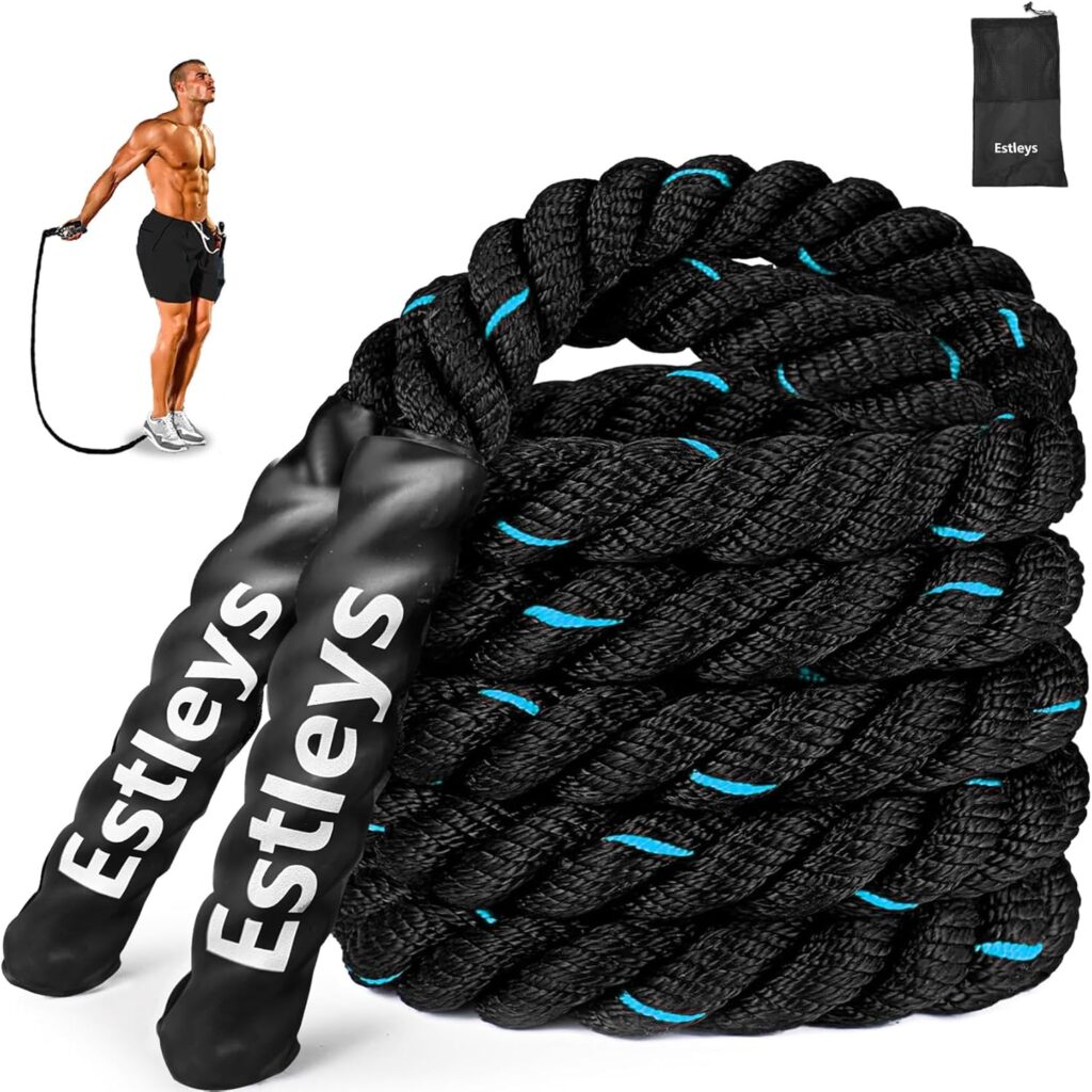 5lb Weighted Jump Rope for Men and Women, Adult Heavy Skipping Rope, Heavy Jump Ropes for Home Workout, Weight Loss, Shaping Body, Total Body Workout Equipment (Black Grey)