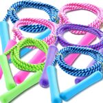 GiftExpress Adjustable Size Colorful Jump Rope for Kids and Teens – Outdoor Indoor Fun Games Skipping Rope Exercise Fitness Activity and Party Favor – Assorted Colors Pack of (6)