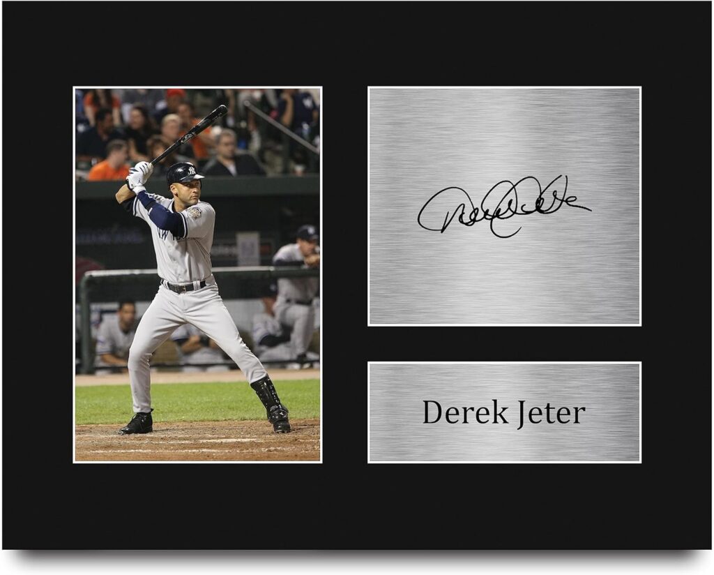 HWC Trading Derek Jeter New York Yankees New York Yankees Gifts Printed Signed Autograph Picture for Baseball Memorabilia Fans – US Letter Size