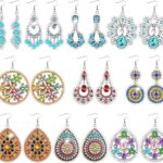 ZYNERY 10 Pairs Diamond Painting Earrings, Earring Kit for Making Earrings, Earring Making Kit for Adults, DIY Diamond Art Earrings, Unique Handmade Gifts for Birthdays, Christmas, Thanksgiving