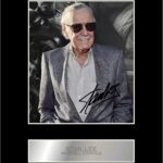 iconic pic Stan Lee Pre Printed Signature Signed Mounted Photo Display #01 Autographed Picture Print
