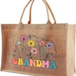 Jute Tote Bags for Women, Appreciation Gifts for Teacher, Women, Mom for Christmas, New Year, Mothers Day