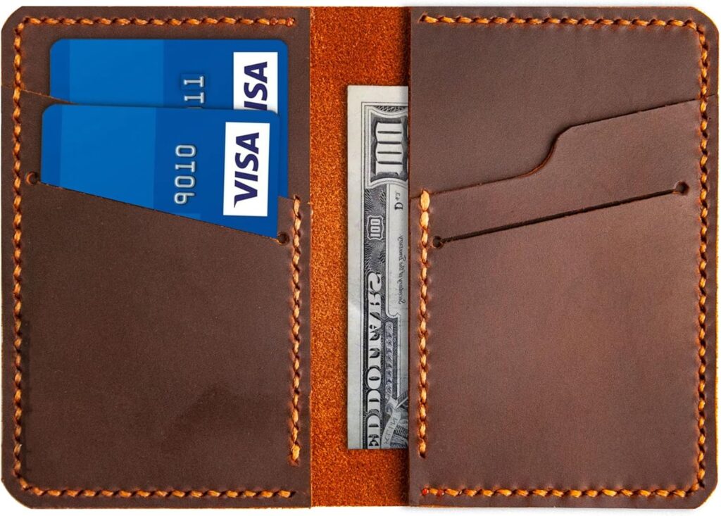Leather for Men & Women Front Pocket Card Holder | Minimalist Wallet | Front Pocket Wallet | Leather Card Sleeve | Minimalist Handmade Card Holder (Brown)
