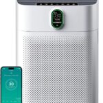 MORENTO Air Purifier for Home Large Room Bedroom Up to 1076 ft², Wi-Fi and Alexa Control, PM2.5 Air Quality Monitor, Auto Mode, HEPA Filter Removes Dust, Pollen, Smoke 1 Pack, White