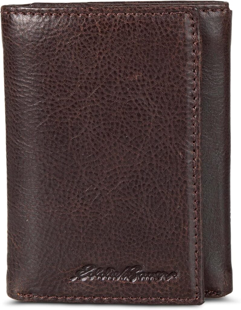 Eddie Bauer Men Signature Leather Trifold Wallet