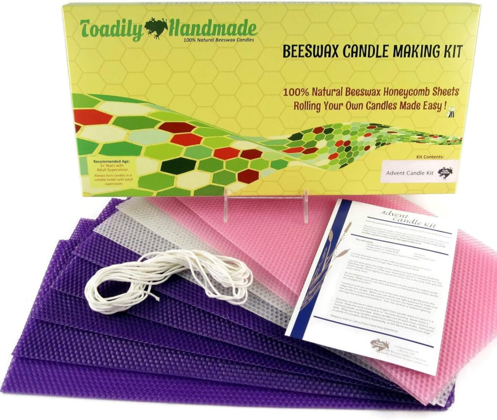 Make Your Own Beeswax Advent Taper Candle Kit – Makes 3 Complete Advent Taper Sets – DIY – Do It Yourself!