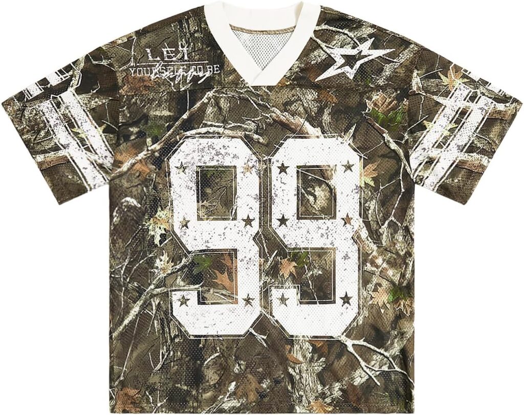 SOLY HUX Mens Jersey Y2k Baggy Shirts Graphic Tees Oversized V Neck Tshirts Summer Tops