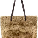 Beach Bags for Women – Straw Bag Woven Beach Tote Bag Shoulder Handbag Straw Purse for Summer Vacation