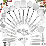 Stainless Steel Kitchen Utensil Set- Fungun 28 Pcs Cooking Nonstick Cookware Set with Spatula – Best Gadgets Tools Kitchen Accessories