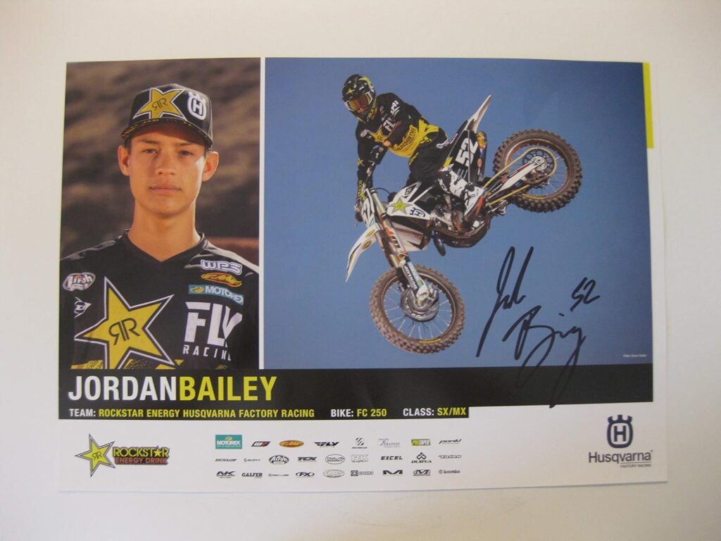 Jordan Bailey, supercross, motocross, signed, autographed, 11×17 poster, COA will be included.