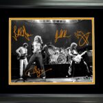Framed Led Zeppelin Rock Band Facsimile Laser Engraved Signatures Auto 11″x14″ Music Photo HOFSM Holo