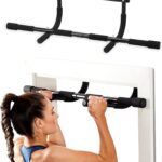SPRI Pull Up Bar – 8-Grip and 12-Grip Door Frame Mounting Pull-Up Bar for Versatile Workouts – Rugged Steel Frame with Foam Handles – Supports 300 Pounds – Fits Door Frames Up to 32 in. Wide – Black