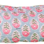 Generic Pieces Indian Handmade Cotton Quilted Handmade Floral Hand Block Print Toiletry Bag,Cosmetic Pouch Bag Makeup Bag For Women (1, Gray), 85485