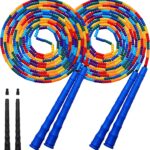 Double Dutch Jump Rope Long Jump Rope 16 FT 1 Pack/2 Pack, Adjustable Soft Beaded Diy Jump Rope for Kids Adult Long Enough for 5-6 Jumpers