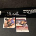 Brayan Rocchio Cleveland Guardians Autographed Signed Engraved Bat JSA WITNESS COA Black