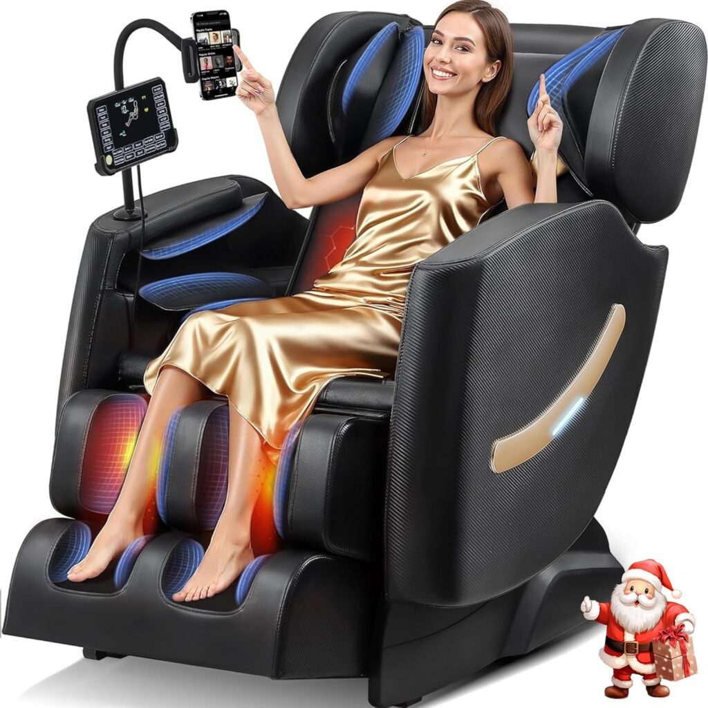 2026 Massage Chair, Zero Gravity Massage Chair Full Body Recliner w/Heat Therapy, 10 Fix Points, Airbag, Auto Mode, Extendable Footrest, LCD, Bluetooth, Gift for Parents & Living Room, Bedroom(Black)