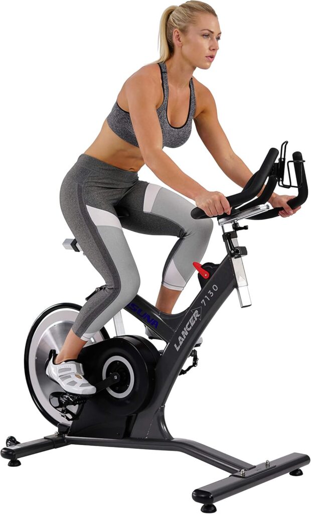 Sunny Health & Fitness Premium ASUNA Indoor Stationary Exercise Bike, Indoor Cycling Equipment w/Step-less Magnetic Resistance Plus Adjustable Handlebar & Seat, Home Cardio Training Machine for Adult