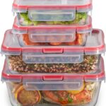 Pyrex Freshlock (4-Pack) Mixed Sized Glass Food Storage Containers Set, Airtight & Leakproof Locking Lids BPA-Free, Meal Prep Containers Set, Freezer Dishwasher Microwave Safe