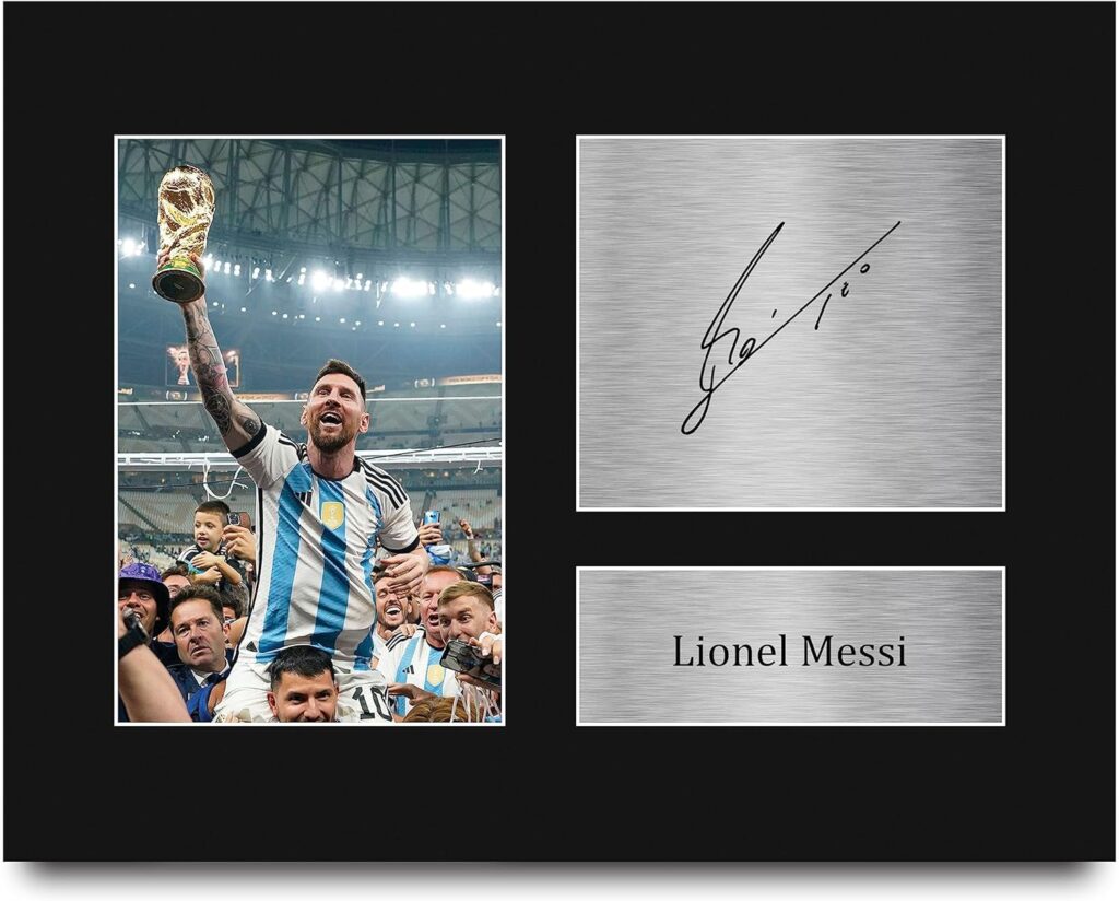 HWC Trading Argentina Lionel Messi Gifts Signed Printed Autograph Barcelona Photo Display – US Letter Size